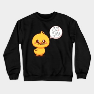 Cute Funny Chick Multilingual Speech Caution Crewneck Sweatshirt